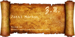 Zettl Márton névjegykártya