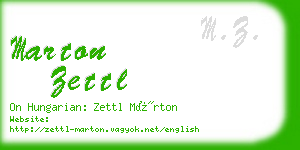 marton zettl business card